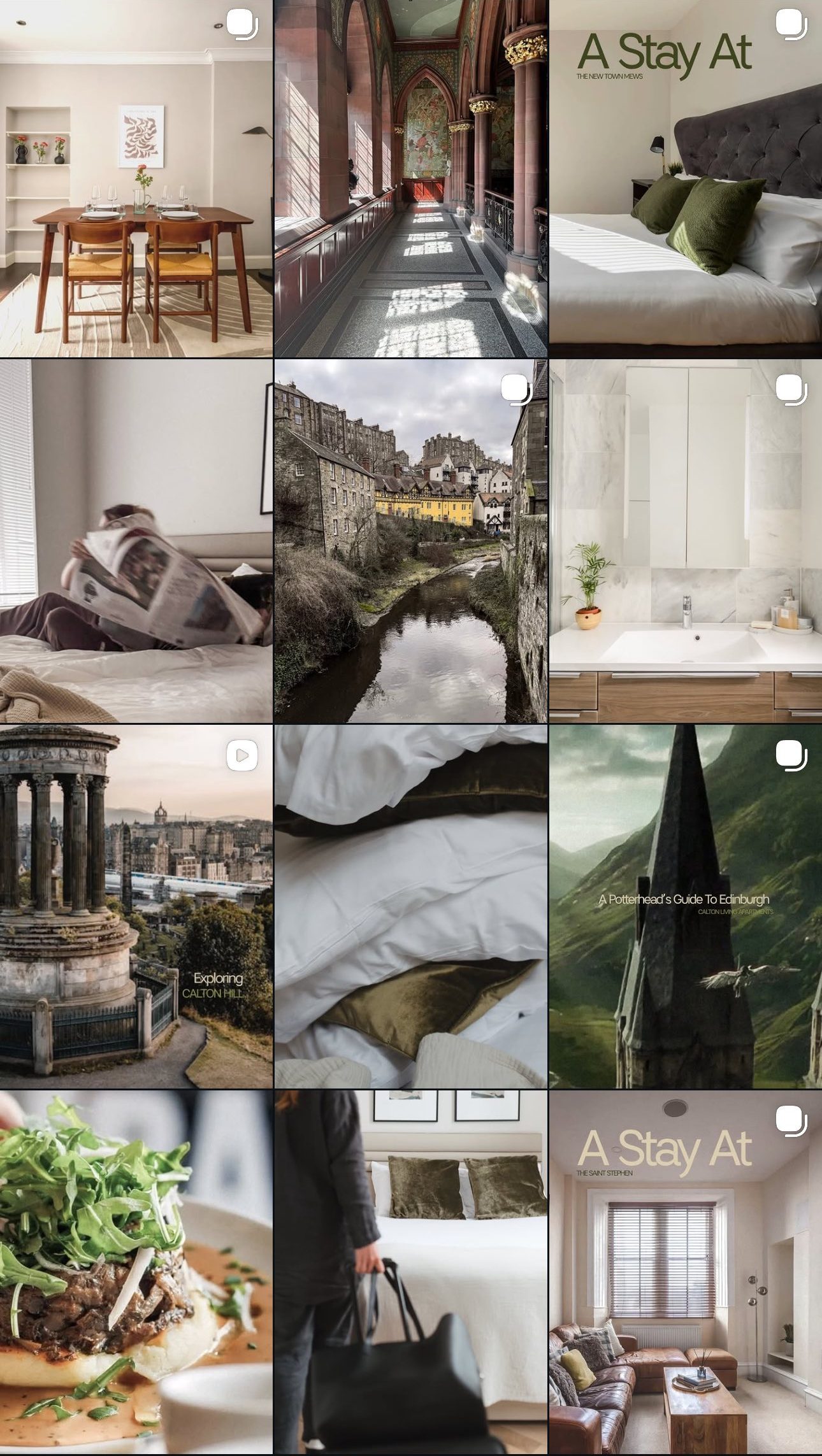 AN INSTAGRAM LAYOUT OF PROPERTY AND PROFESSIONAL SHOTS.